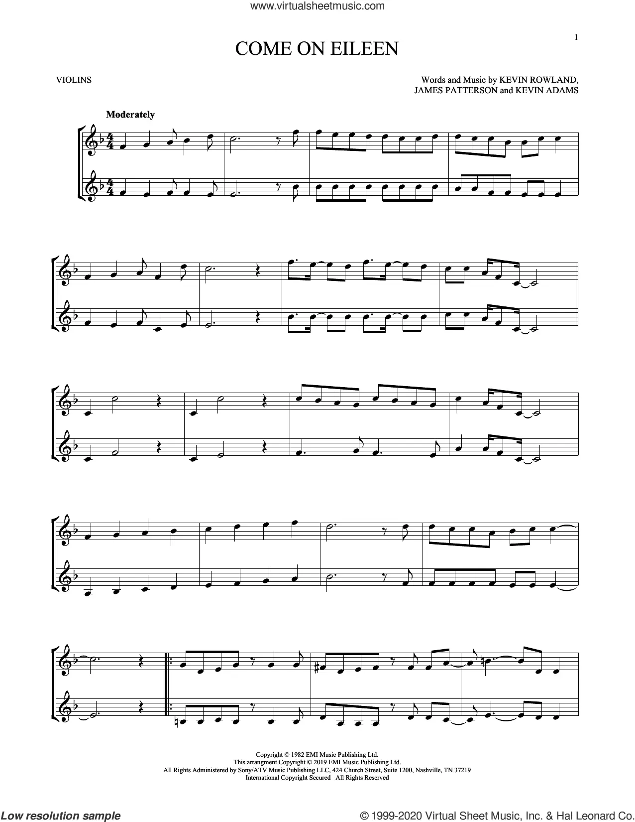 partitura violin come on eileen - What instruments are in Come on Eileen