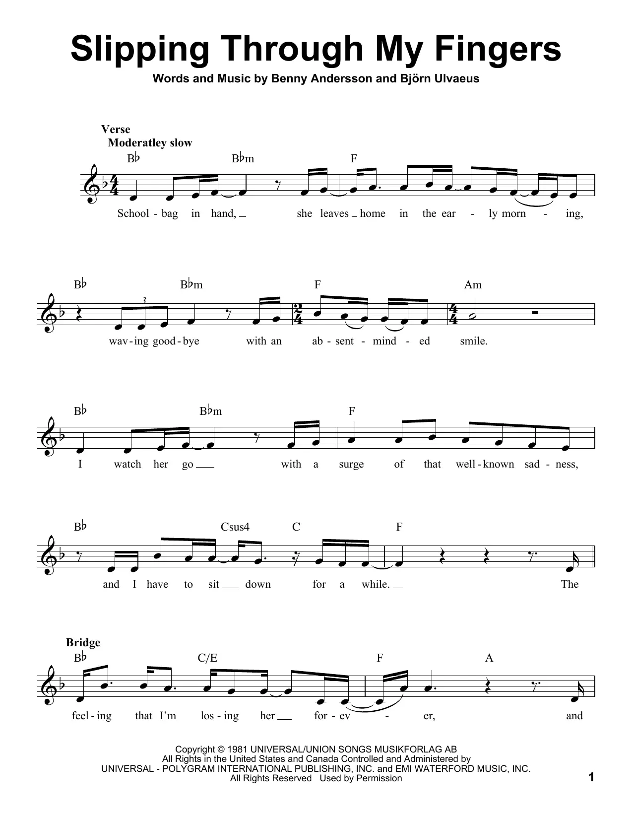 slipping through my fingers violin - What instruments are used in slipping through my fingers