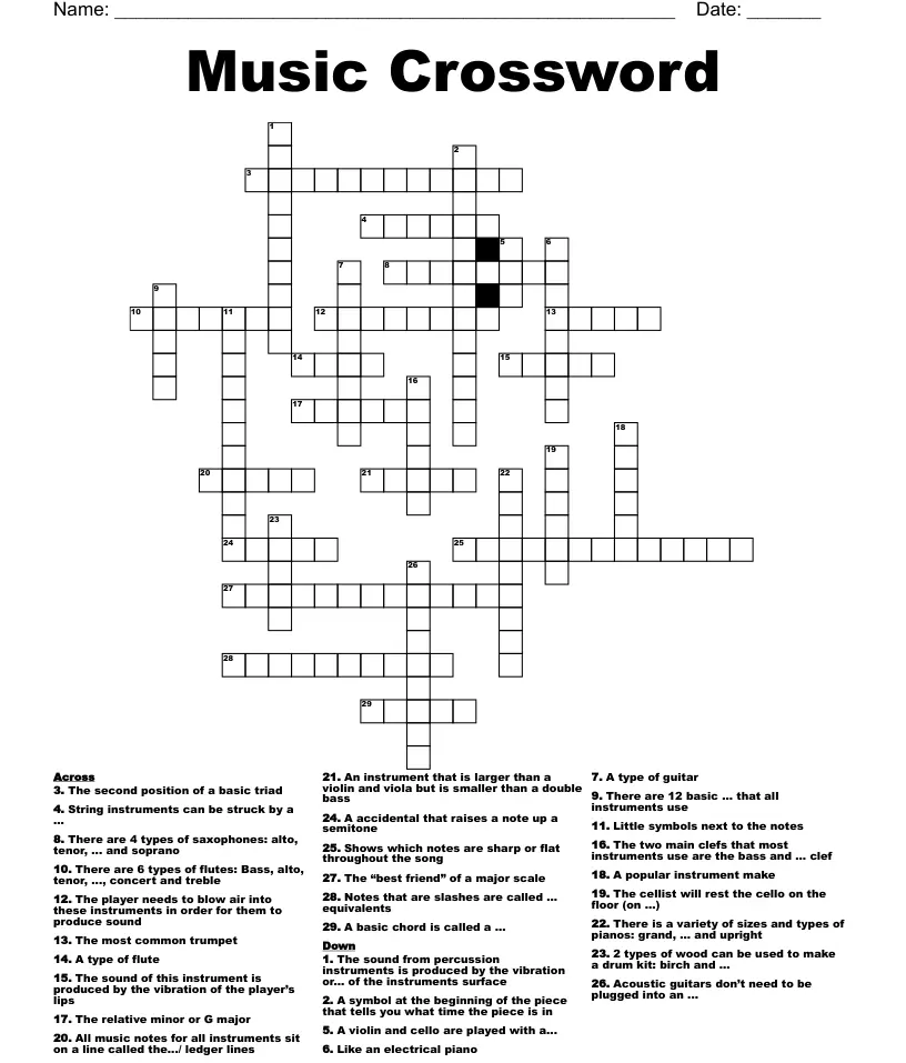 alto violin crossword - What is a flat bottom boat in 4 letters