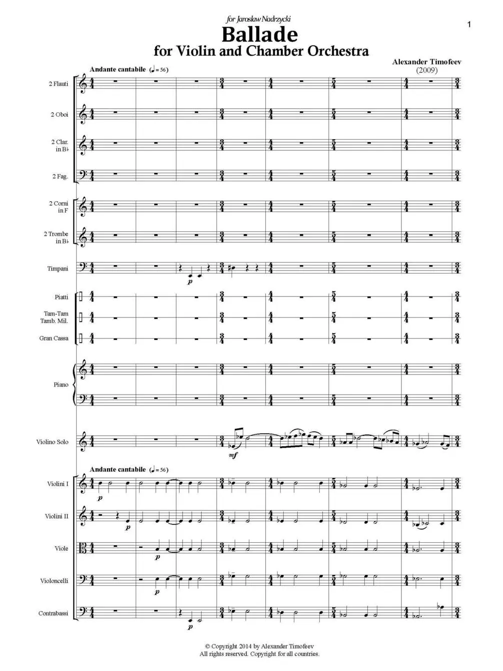 ballade for violin and orchestra - What is ballade piano