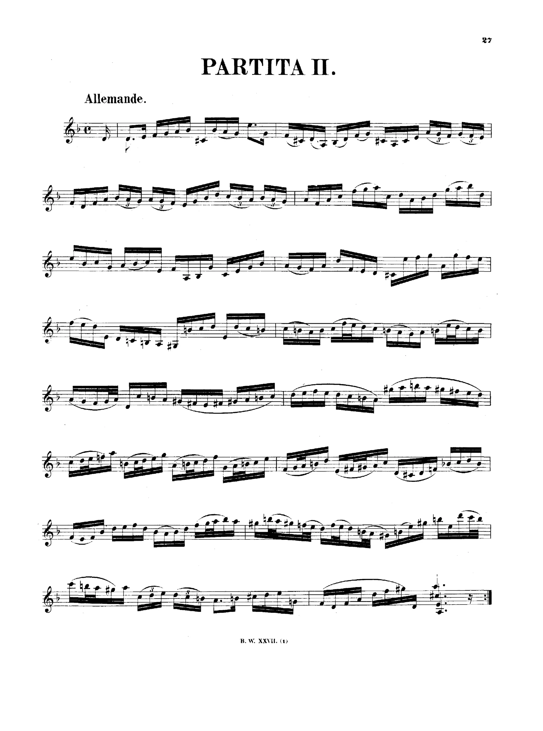 bach partita violin d minor allemande imslp - What is the hardest Bach fugue violin