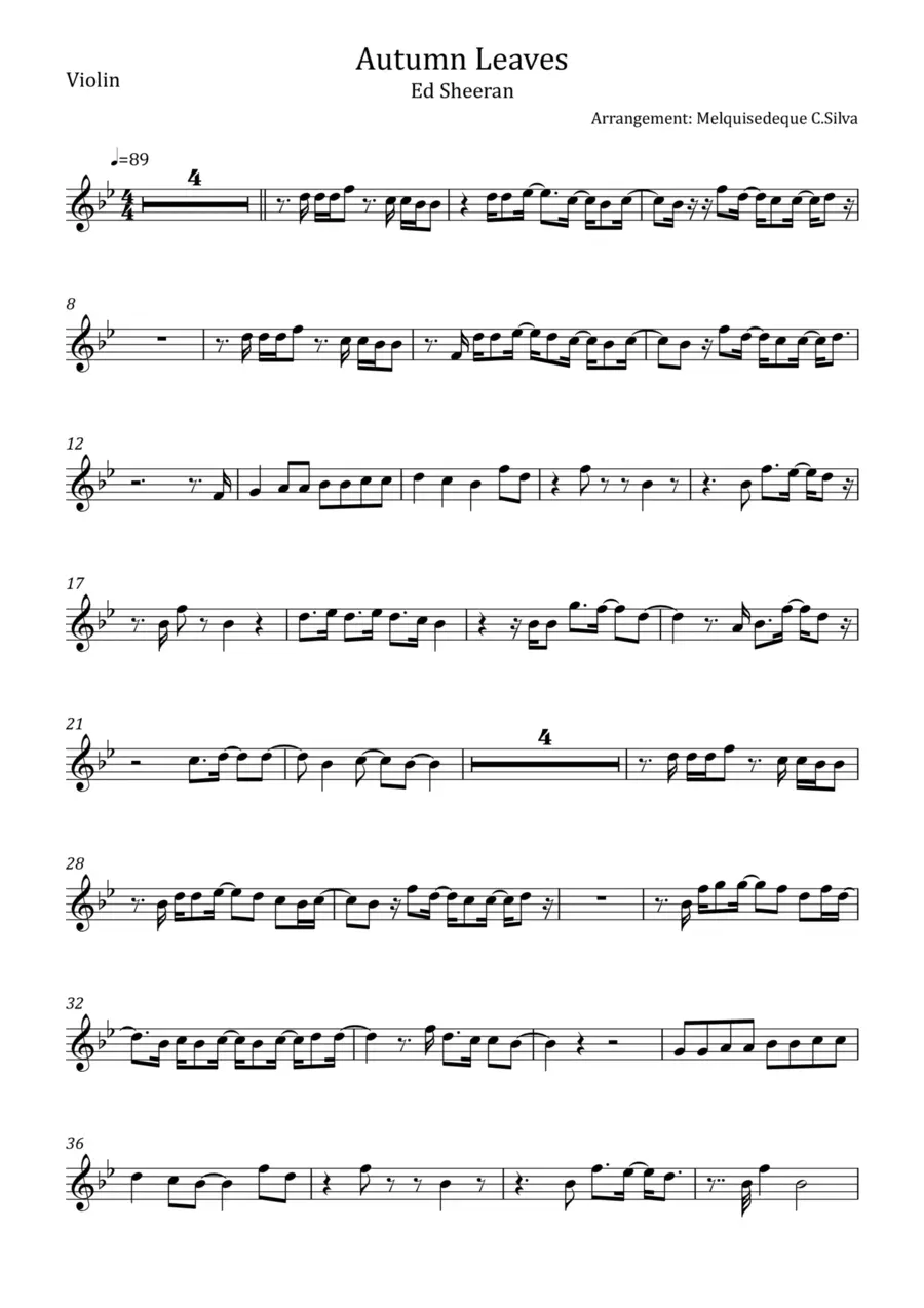 autumn leaves how to solo violin - What is the instrumentation autumn leaves