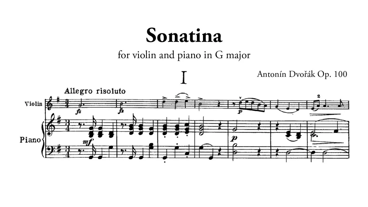 dvorak violin sonata - What is the sonata for violin and piano in F major