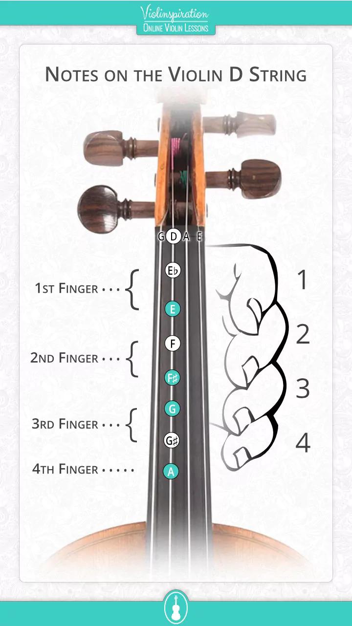 d flat violin finger chart - What is the violin scale of D