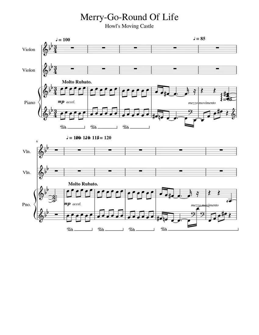 Merry Go Round of Life: El Dúo de Piano y Violín - What key is merry-go-round of life in piano merry go round of life piano violin duet - What key is merry-go-round of life in piano