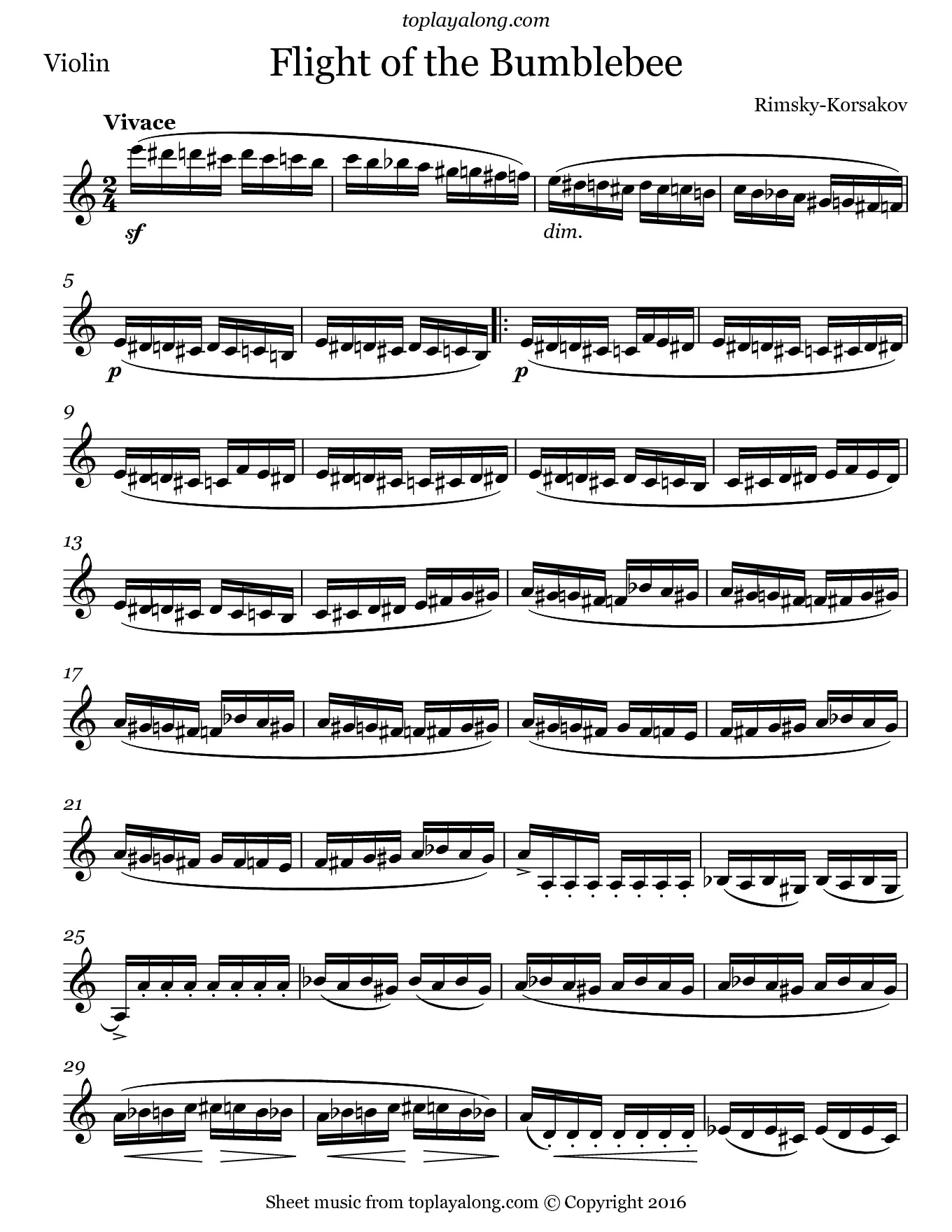 flight of the bumblebee violin sheet - What level is Flight of the Bumblebee