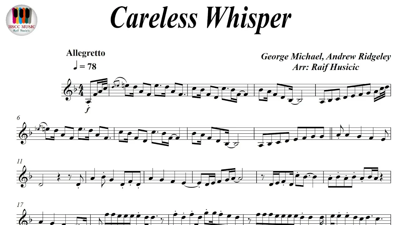 careless whisper violin notes - What notes are in the careless whisper