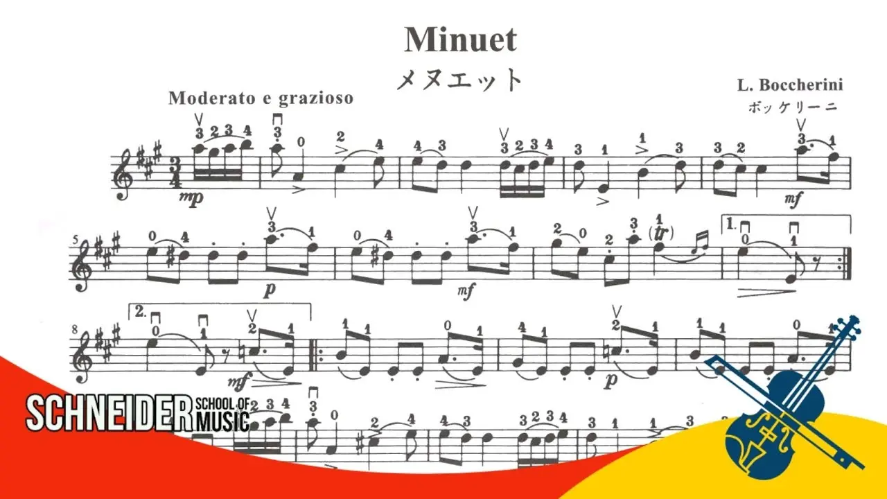 minuet l boccherini violin suzuki - What pieces are in Suzuki Violin Book 2