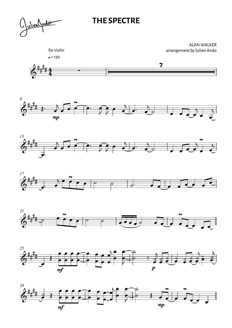 alan walker spectre partitura violin - What type of music is Spectre by Alan Walker