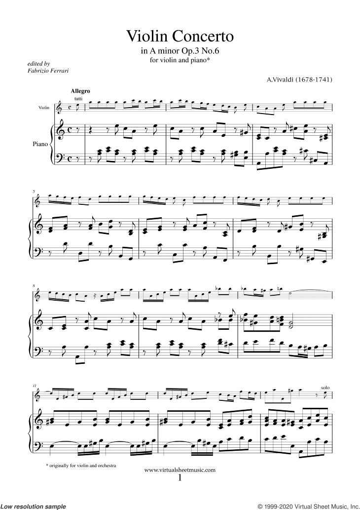 antonio vivaldi concerto for violin and orchestra in a minor - What was Vivaldi's first song