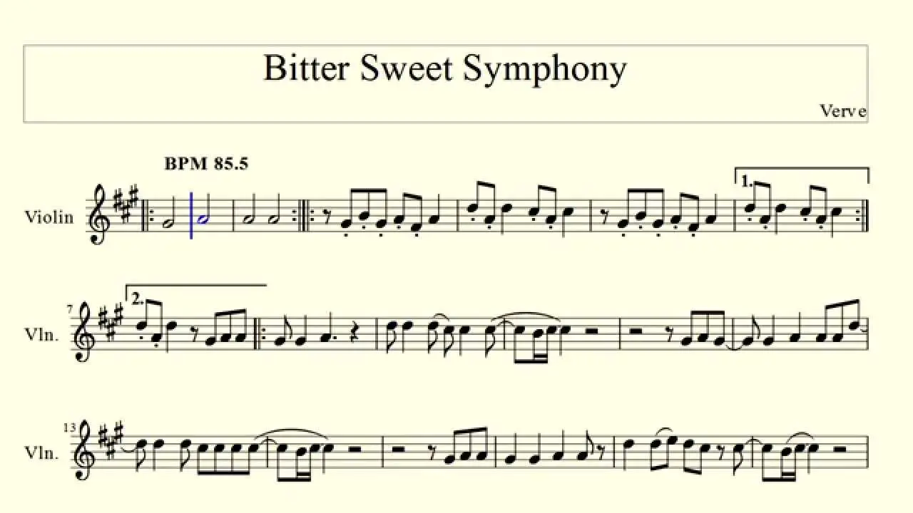 bitter sweet symphony tutorial violin - Who did the Verve steal from