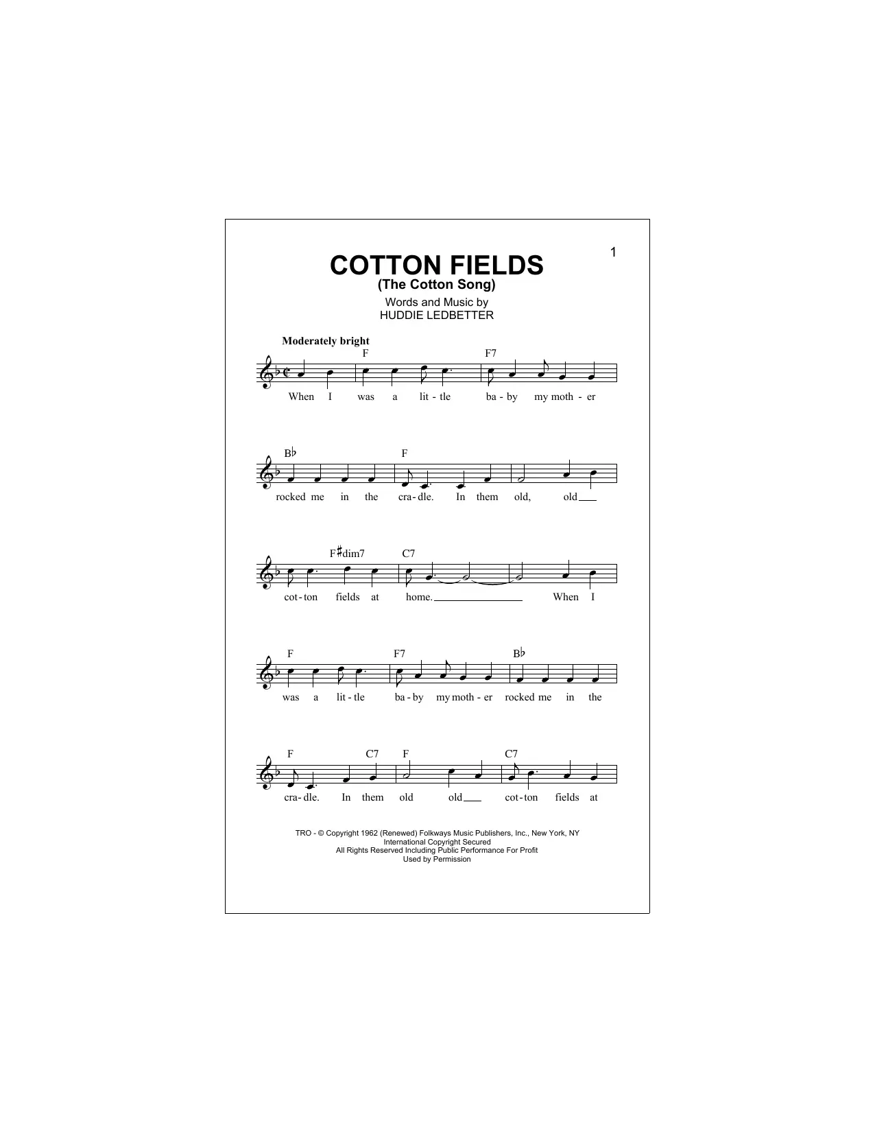 cotton field partitura violin - Who originally sang the song Old Cotton Fields Back Home