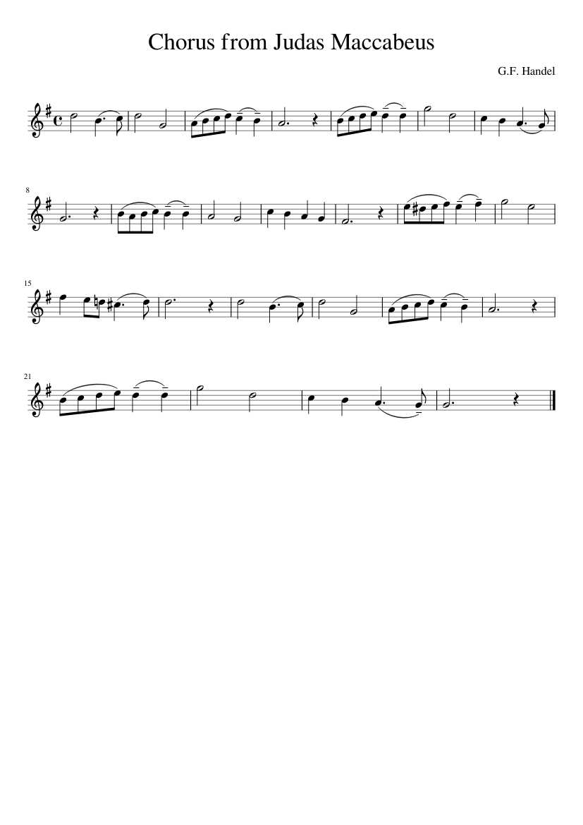Chorus from Judas Maccabaeus en Violín - Who wrote chorus from Judas Maccabaeus chorus from judas maccabaeus violin - Who wrote chorus from Judas Maccabaeus
