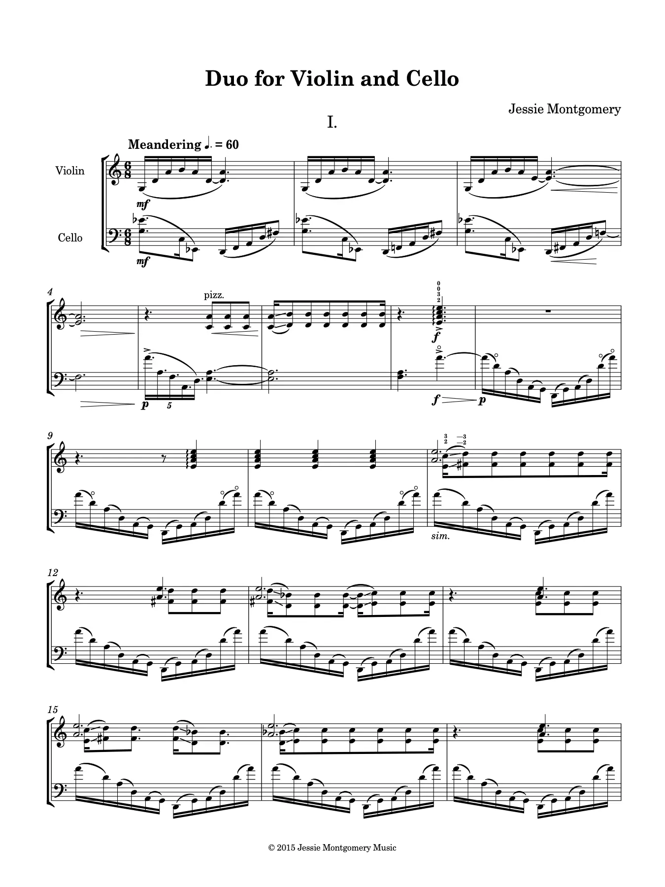 duet violin cello score inicial - Who wrote the cello duet No 3