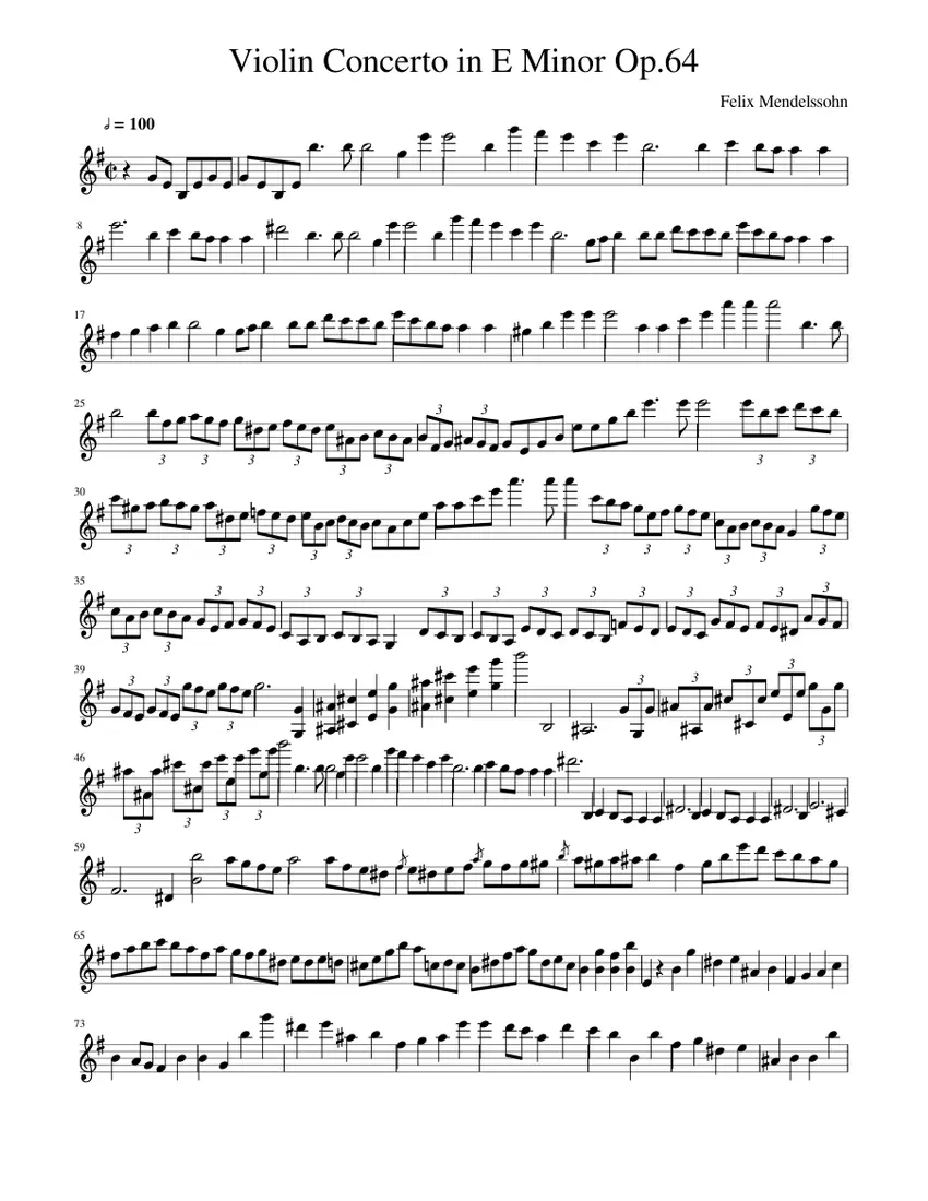 mendelssohn concerto for violin and orchestra in e minor - Who wrote the violin concerto in E minor