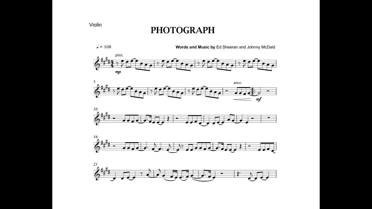 photograph en violin - Why did Ed Sheeran write photograph