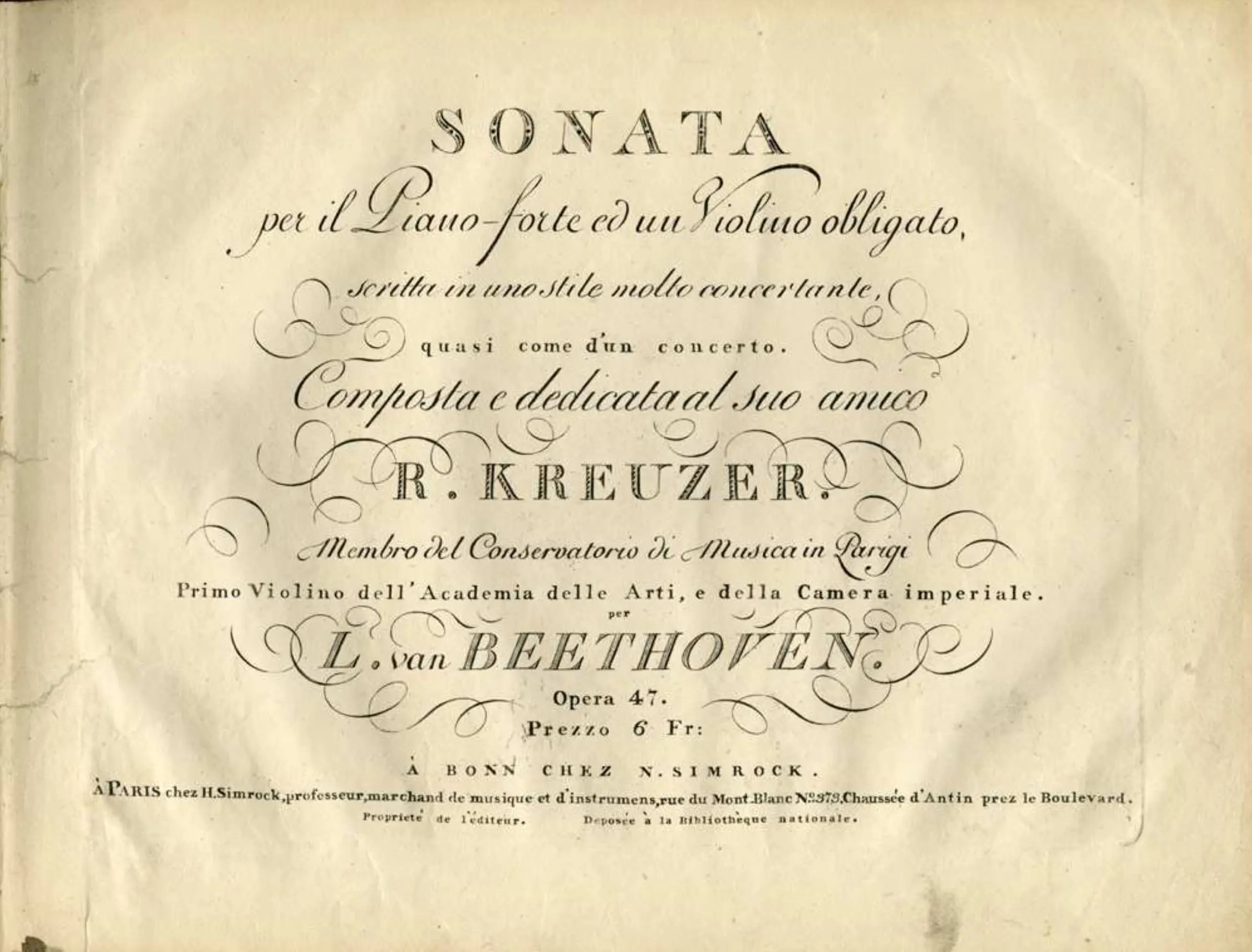 beethoven violin sonatas wiki - Why is it called Kreutzer Sonata