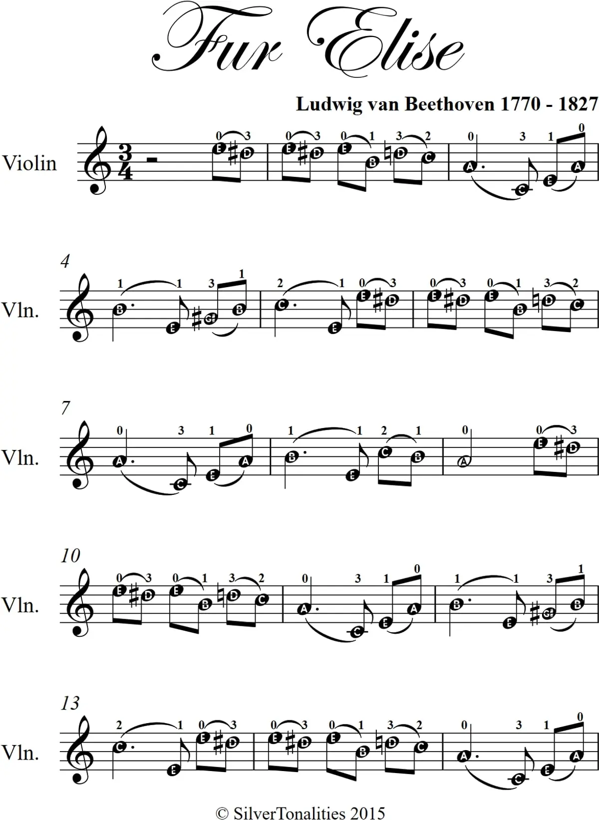 fur elise violin version - Why was Für Elise titled incorrectly